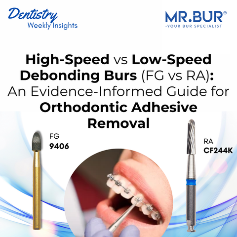 Mr. Bur high speed vs low speed debonding, faster bulk removal, enamel safe finishing, rpm pressure tips, polish sequence, predictable outcomes.