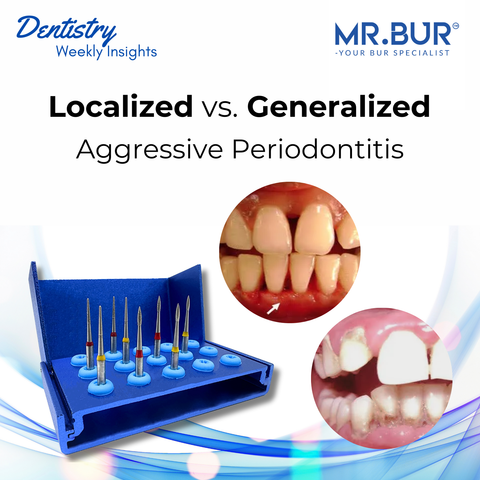 Clinical comparison of localized vs. generalized aggressive periodontitis with tools like the Mr. Bur Surgical Root Planing Kit for precision treatment.