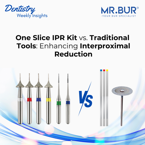 Mr. Bur One Slice IPR Kit enhance Interproximal Reduction, featuring a comparison between Mr. Bur One Slice IPR Kit and traditional IPR tools.