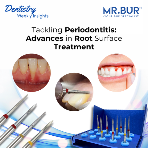 Advances in root surface treatment with precision tools like Mr. Bur Surgical Root Planing Kit for improved gum health and attachment.