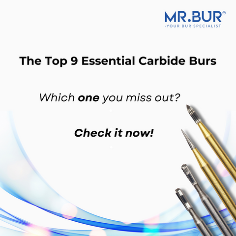 This picture explain the top 9 used carbide burs, Mr Bur carbide burs come in a variety of shapes and sizes and may have specialized applications.
