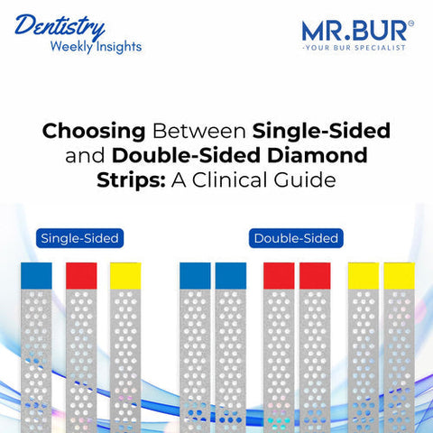 Mr. Bur provides a clinical guide to choosing between single-sided and double-sided diamond strips, highlighting their applications in precision dentistry.