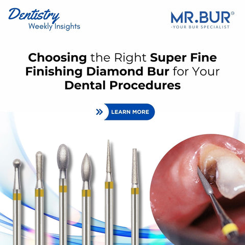 Mr. Bur super fine finishing Diamond Bur offers precise in various dental procedures. 