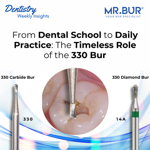 Mr. Bur 330 pear shape bur plays a timeless role from dental school to daily practice supporting cavity preparation and restorative procedures with precision and reliability.