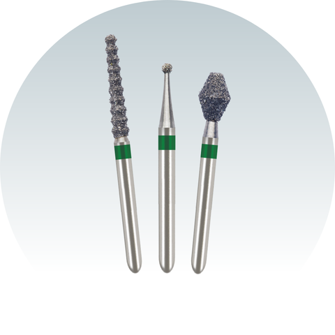 Mr. Bur best quality diamond bur ideal for various dental procedures including tooth preparation and contouring.