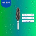 Mr. Bur TC106 CVD Coated Cross Cut Super Coarse Tungsten Carbide Bur for Plaster is ideal for plastering, restorative work, prosthodontics, denture technique, and 3D acrylic denture applications.