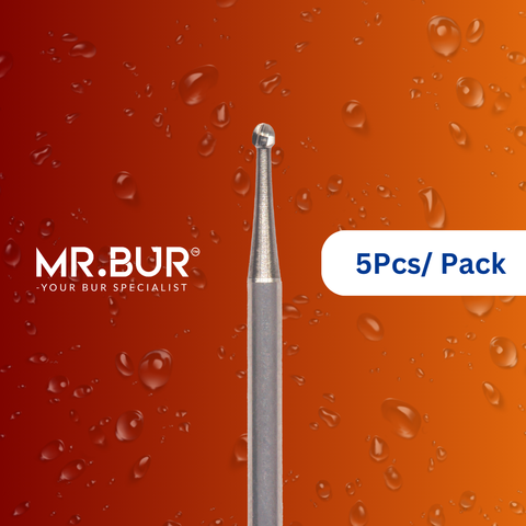 Enhance dental care with Mr. Bur 5pcs Round Ball Carbide Bur FG for anterior/posterior teeth, cavity and crown prep, endo access, fillings (composite/removal), open access, prophylaxis, and trimming.