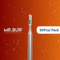 Enhance dental care with Mr. Bur 30pcs 245 Carbide Bur FG (Cross Cut & Plain Cut) for anterior/posterior teeth, cavity prep, composite filling, crown removal, endo access, decay removal, debonding, finishing, orthodontic, and pre-polishing.