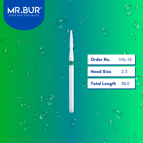 Mr. Bur VAL-14 Ceramic Polisher for Valplast and Flexible Dentures is ideal for denture technique, orthodontic, prosthodontic, restorative work, retainer technique, and suitable for pediatric use.