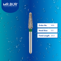 Mr. Bur 852 tapered round end diamond bur 141A are tools used in multiple dental procedures. ISO 806 314 199 534 030 FG, Their tapered round end heads are ideal for for effective crown and bridge preparation, chamfer margin preparation, and trimming and preparation for all composite materials. 