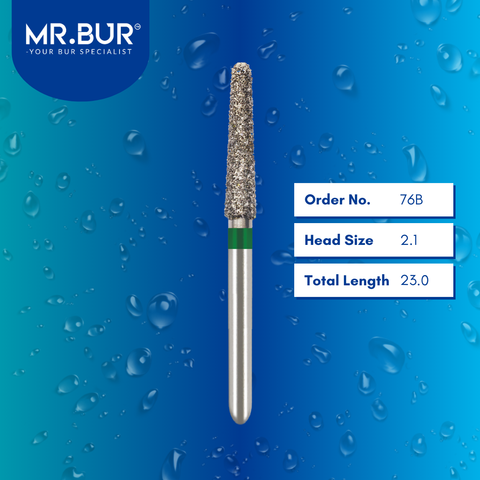 Mr. Bur 852 tapered round end diamond bur 76B are tools used in multiple dental procedures. ISO 806 314 199 534 021 FG, Their tapered round end heads are ideal for for effective crown and bridge preparation, chamfer margin preparation, and trimming and preparation for all composite materials. 