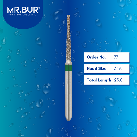 Mr. Bur 852 tapered round end diamond bur 77 are tools used in multiple dental procedures. ISO 806 314 199 534 012 FG, Their tapered round end heads are ideal for for effective crown and bridge preparation, chamfer margin preparation, and trimming and preparation for all composite materials. 