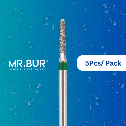 Optimize dental care with Mr. Bur 5 pcs Taper Round End Coarse Chamfer Diamond Bur FG for cavity prep, chamfer margin, crown prep, fillings, prophylaxis, and veneer prep.