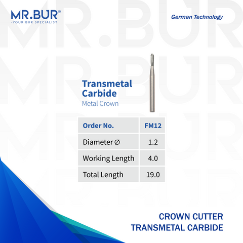 Transmetal Carbide Bur FG Crown Cutter