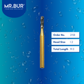 Mr. Bur 2158 Transmetal Carbide Bur FG Crown Cutter are tools used in dental procedures, ideal for breaking crowns with accurate straight lines, crown cutting, removing old crowns, and removing all ceramic, zirconia, PFM, and metal crowns.