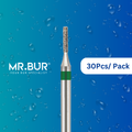 Achieve precision with the 30 pcs Cylinder Coarse Diamond Bur FG from Mr. Bur for cavity prep, endo access, caries removal, decay removal, composite filling, anterior/posterior teeth, and trimming.