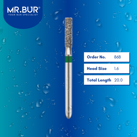 Mr. Bur 836 cylinder diamond bur 86B are tools used in many dental procedures. ISO 806 314 109 534 016 FG, Their cylinder heads are ideal for for different purposes, including removal of amalgam restorations, creating space and contours for crown placement and cavity preparations. 