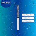 Mr. Bur 22Z Spiral Cool Cut Super Coarse Cylinder Flat End Diamond Bur FG are tools used in multiple dental procedures, ideal for prosthodontics, use on fillings, crown cutting, cavity preparation, and removal of old fillings.