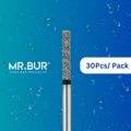 Mr. Bur's 30 pcs Spiral Cool Cut Super Coarse Cylinder Flat End Diamond Bur FG is perfect for prosthodontics, fillings, crown cutting, cavity prep, and old filling removal.