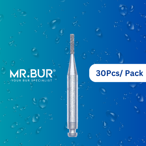 Mr. Bur 30 pcs Contra Angle Cylinder Flat End Diamond Bur RA: anterior/posterior teeth, caries removal, cavity prep, endo access, composite fillings, decay/debris removal, pediatric use, trimming and preparation.