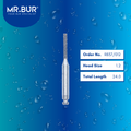 Mr. Bur R837/012 Contra Angle Cylinder Flat End Diamond Bur RA are tools used in multiple dental procedures, ideal for shaping, preparing teeth for restorations, crown placements, bulk material removal, cavity and crown preparation. Suitable for anterior and posterior teeth, caries removal, endo access, filling with composite, removing decay and debris, pediatric use, trimming, and preparation.