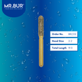 Mr. Bur 881/22 Gold Cylinder Round End Diamond Bur FG are essential tools used in multiple dental procedures, ideal for cavity preparation, crown procedures, precise excavation of decayed tooth structure, shaping, reducing tooth structure for crown restorations, accessory placement, enameloplasty, and adjustments. Suitable for anterior and posterior teeth, caries removal, endo access, filling with composite, prophylaxis, removing decay/debris, trimming, and preparation.