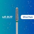 Optimize dental care with Mr. Bur 5pcs Depth Marker Diamond Bur FG for FG friction grip high speed, featuring a green band, medical grade stainless steel, and superior cutting efficiency.