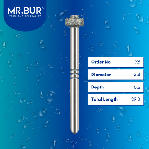 Mr. Bur Depth Marker Veneer Preparation Diamond Bur FG X6, 2.8mm, designed for precise depth control, controlled enamel reduction, and accurate veneer preparation for esthetic restorations.
