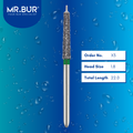 Mr. Bur X3 Guide Pin Coarse Diamond Bur FG are tools used in multiple dental procedures, ideal for crown preparation with defined and controlled cutting for chamfer preparation and precise shoulder.