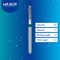 Mr. Bur 852 tapered round end diamond bur 32B are tools used in multiple dental procedures. ISO 806 314 199 534 014 FG, Their tapered round end heads are ideal for for effective crown and bridge preparation, chamfer margin preparation, and trimming and preparation for all composite materials. 