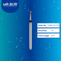 Mr. Bur 25mm OS-D14 OS Diamond Cooling Surgical Bur, suggested for use with electrical or reverse air handpieces, is ideal for cavity preparation, endo access, fillings, removing decay/debris, sectioning wisdom teeth, and separating teeth.