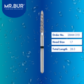 Mr. Bur 28MM D151 Spiral Cool Cut Tooth Sectioning Diamond Bur, suggested for use with electrical or reverse air handpieces, is ideal for sectioning wisdom teeth and separating teeth.