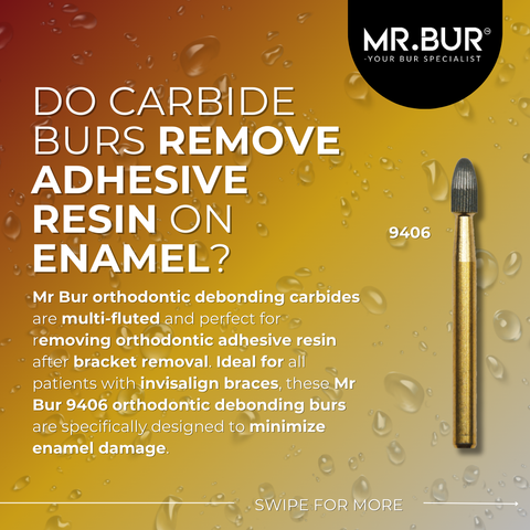 Do Carbide Burs remove adhesive resin on enamel?