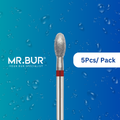 Enhance dental care with Mr. Bur 5 pcs Occlusal Surface Reduction Egg Coarse Diamond Bur FG for crown prep, occlusal and lingual reduction, model fabrication, prosthodontic, and restorative techniques.