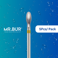 Optimize dental care with Mr. Bur 5 pcs Super Fine Finishing Egg Diamond Bur FG for crown prep, cavity prep, model fabrication, lingual reduction, fillings, and crown & bridge technique.