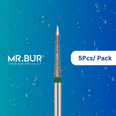 Mr. Bur's 5pcs Non-Cutting End Safe End Coarse Diamond Bur is ideal for endo access, root canal prep, safe end, and safety trimming.