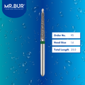 Mr. Bur 93 Non-Cutting End Safe End Coarse Diamond Bur are tools used in multiple dental procedures, ideal for endo access, root canal preparation, safe end use, and safety trimming.