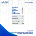 This is one variant of the the Mini Taper Flat End Coarse Inlay Onlay FG Short diamond dental bur that Mr Bur the best supplier of diamond dental burs sells to dentists and dental labs.