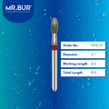 Mr. Bur Fine Grit Pre-Polishing Egg Diamond Bur 5pcs FG F379/21, 2.1mm, ensures precise contouring, smooth surface finishing, and efficient pre-polishing for high-quality restorations.