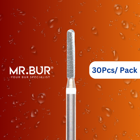 Mr. Bur's 30pcs Cylinder Round End Finishing Carbide Dental Bur FG is perfect for chamfer margin finishing, debonding, laminate ceramic veneer, and veneer finishing.