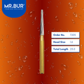 Mr. Bur 7205 Flat End Taper Finishing Carbide Dental Bur FG are tools used in multiple dental procedures, ideal for cavity preparation, crown preparation, debonding, orthodontic treatment, and shoulder margin polishing.