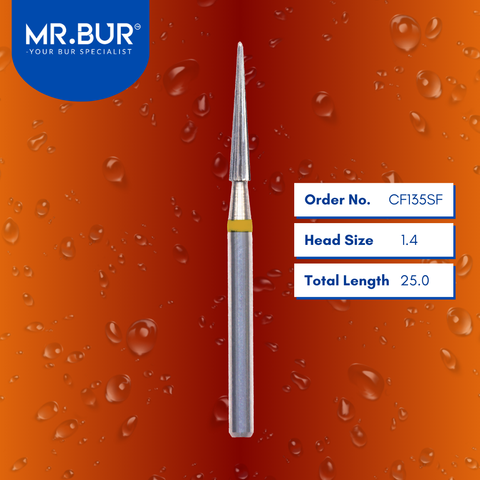 Mr. Bur CF135SF Pointed Cone Finishing Carbide Dental Bur FG are tools used in multiple dental procedures, ideal for composite finishing and polishing, debonding, finishing, and pre-polishing.