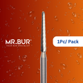 Mr. Bur's 1pc Taper Round End Finishing Carbide Dental Bur FG is perfect for chamfer margin finishing and debonding.