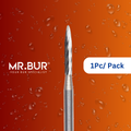 Mr. Bur's 1pc Torpedo Finishing Carbide Dental Bur FG is ideal for chamfer margin finishing and polishing, debonding, laminate ceramic veneer, and veneer finishing and polishing.