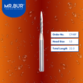 Mr. Bur CF48F Torpedo Finishing Carbide Dental Bur FG is ideal for chamfer margin finishing and polishing, debonding, laminate ceramic veneer, veneer finishing, and veneer polishing.