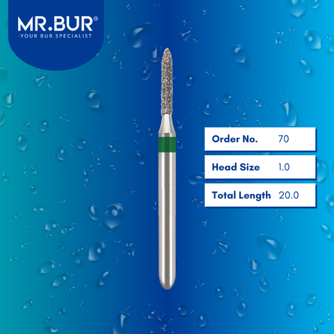 Mr. Bur 884 straight torpedo diamond bur 70 are tools used in multiple dental procedures. ISO 806 314 129 534 010 FG, Their straight torpedo heads are ideal for cavity preparation, trimming and lingual buccal reduction