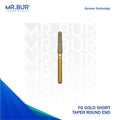 The #1 Best Gold Taper Round End Diamond Bur Short FG. Mr Bur offers the best online dental burs and is a Better Choice than Meisinger, Mani, Shofu, Eagle Dental, Trihawk, Suitable for Dental Cases.