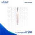 Mr. Bur FG Carbide RA Round Carbide Bur 22mm ensures precise, efficient cutting for cavity preparation and surgical procedures, enhancing accuracy and control.