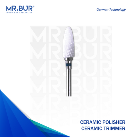 Mr. Bur Ceramic Polisher Ceramic Trimmer delivers precise, smooth polishing for restorations, ensuring durability, aesthetics, and optimal surface finish.