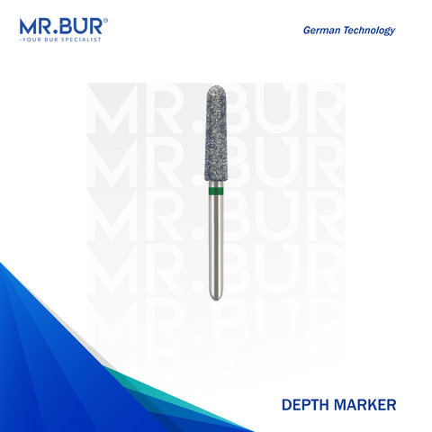 Mr. Bur Depth Marker Diamond Bur FG ensures precise depth control for veneer and crown preparations, enhancing accuracy and enamel conservation.